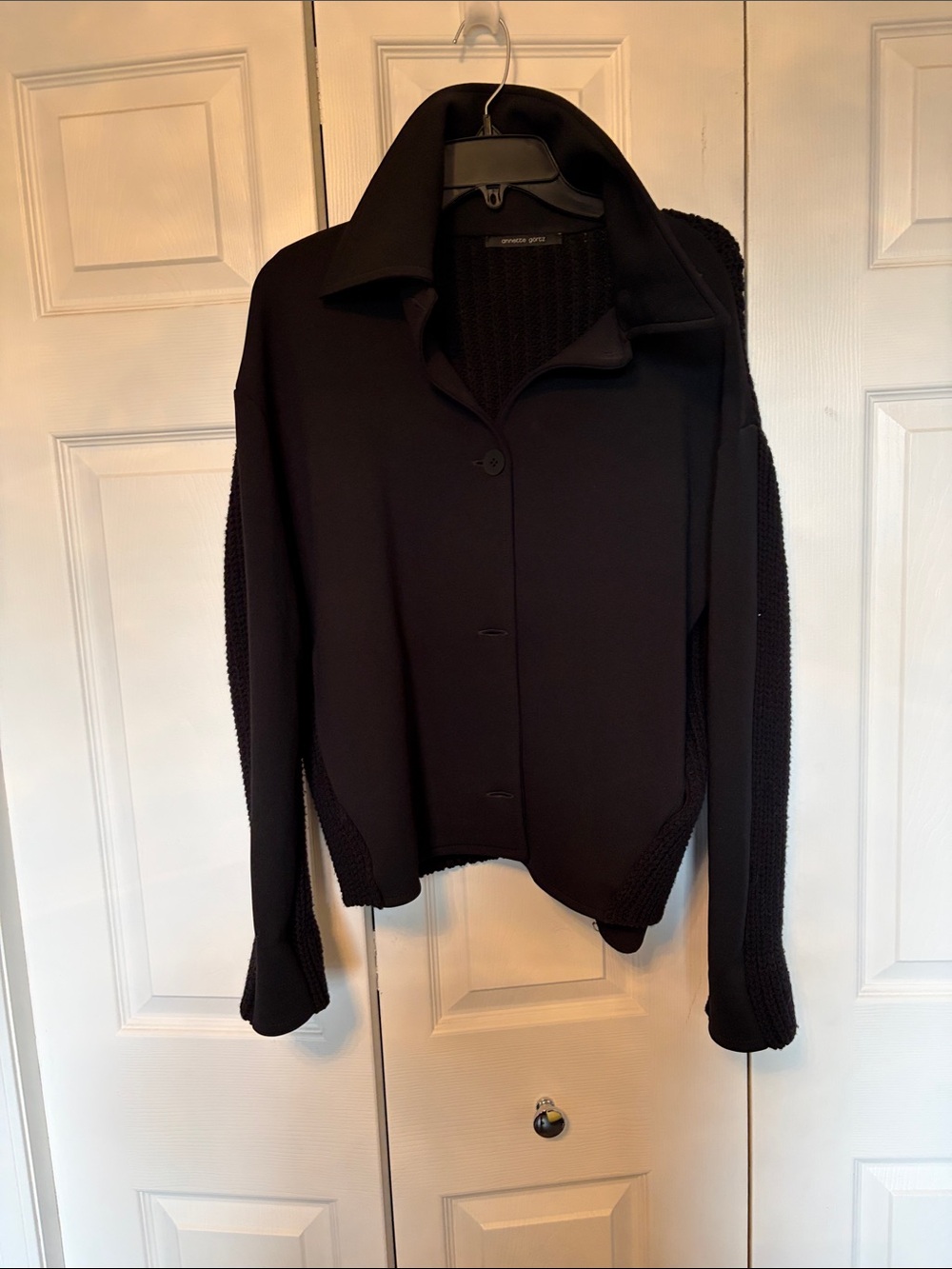Annette Goertz Black Women's Button-Front Cardigan Sweater Jacket (M)